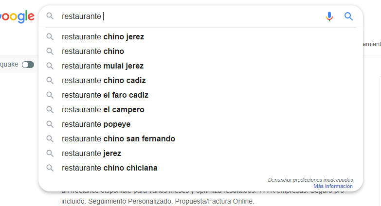 SEO local autocompletado