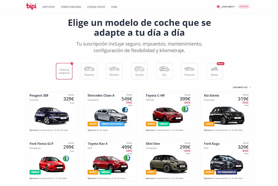sitio web renting coches