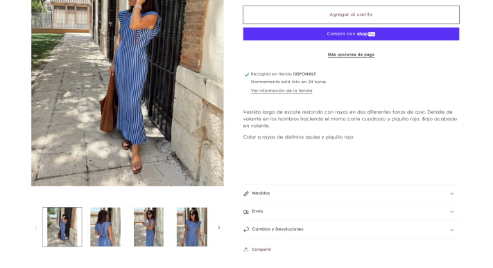 ficha producto ecommerce moda