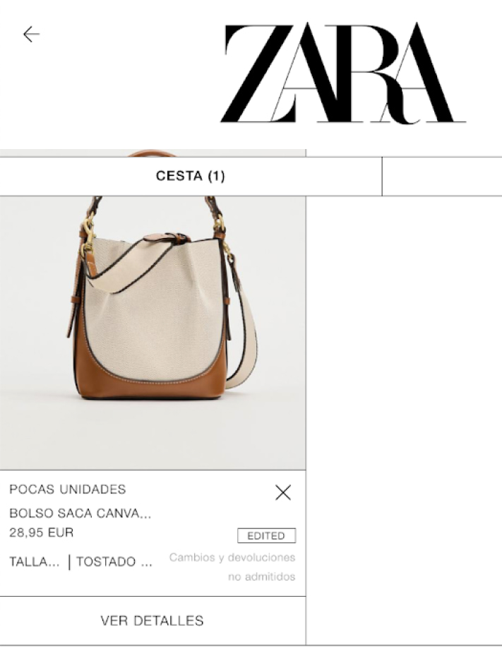 COSTES ADICIONALES ZARA