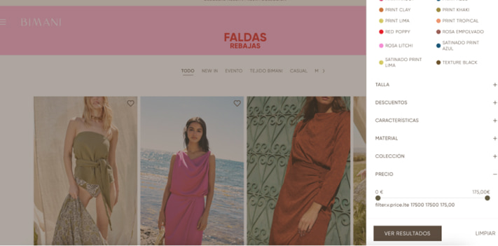 Bimani categorias ecommerce moda