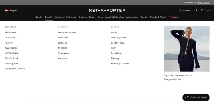 categoria ecommerce filtros avanzados