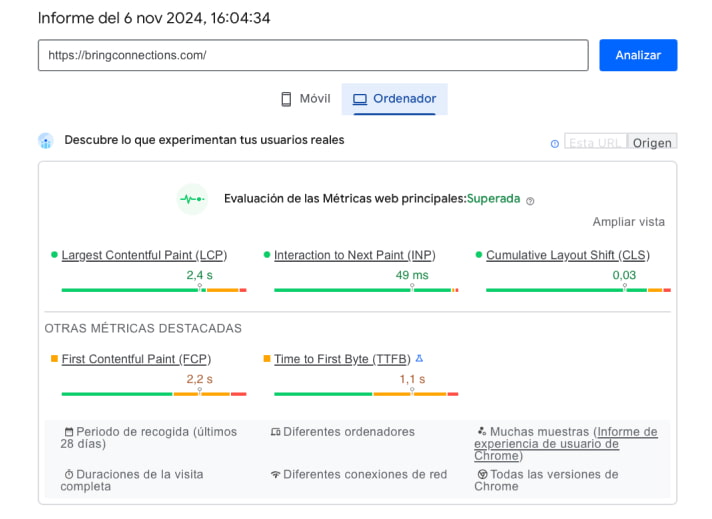 informe seo pagespeed